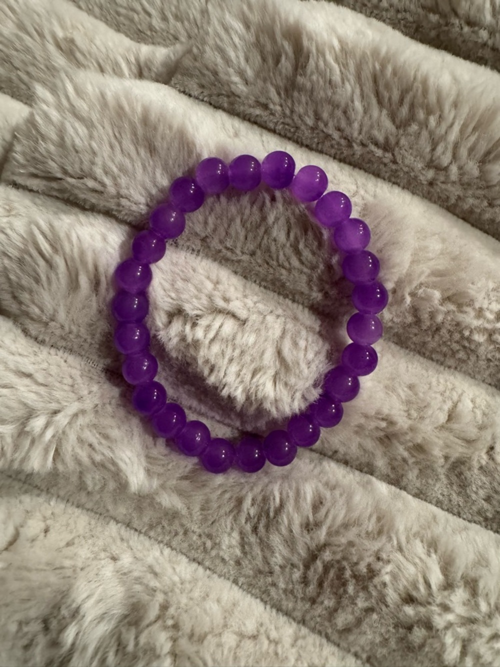 Purple Beaded Stretch Bracelet